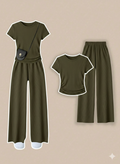 Round Neck tee with wide leg trouser