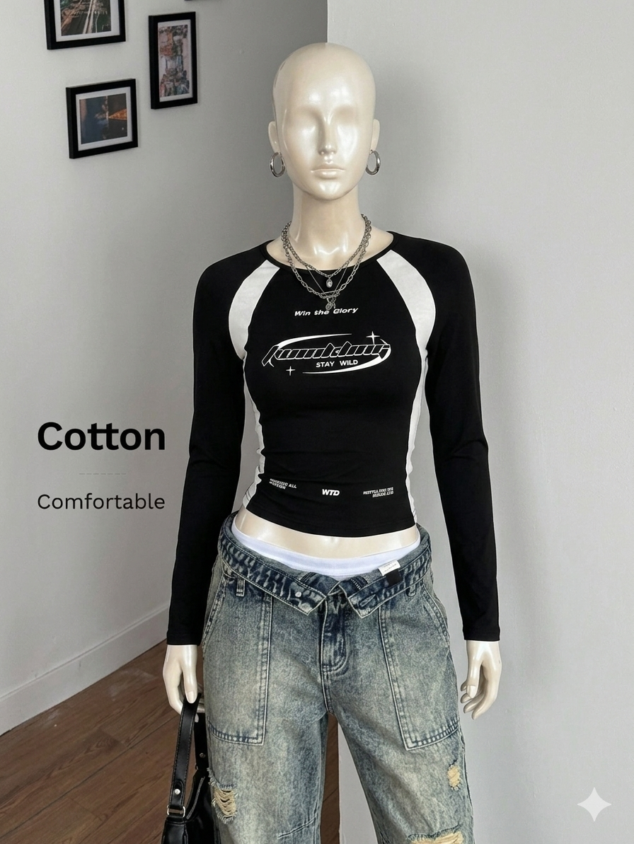 2 Tone Round Fit Stripes Tee Fs Winking Print