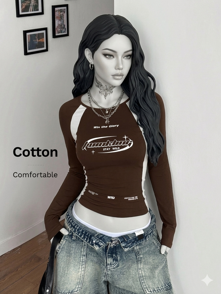2 Tone Round Fit Stripes Tee Fs Winking Print