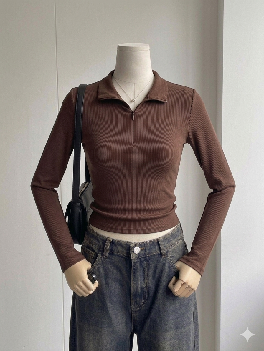 Half Zip Collar Tee Fs
