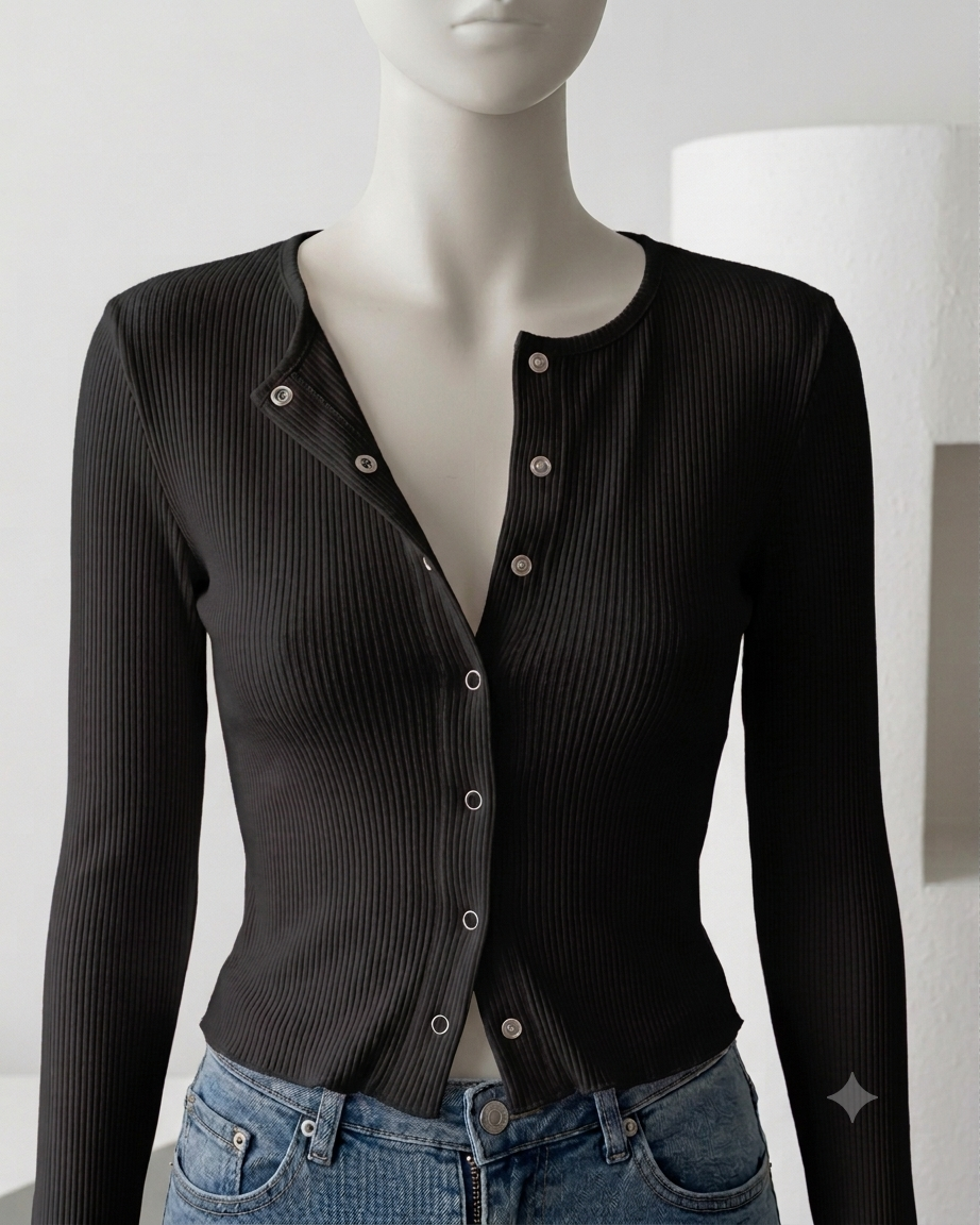Button Down Velcro Cardigan FS