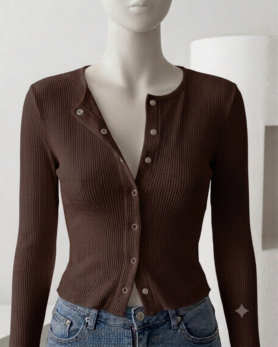 Button Down Velcro Cardigan FS