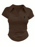 V Polo Side Elastic Polo Print