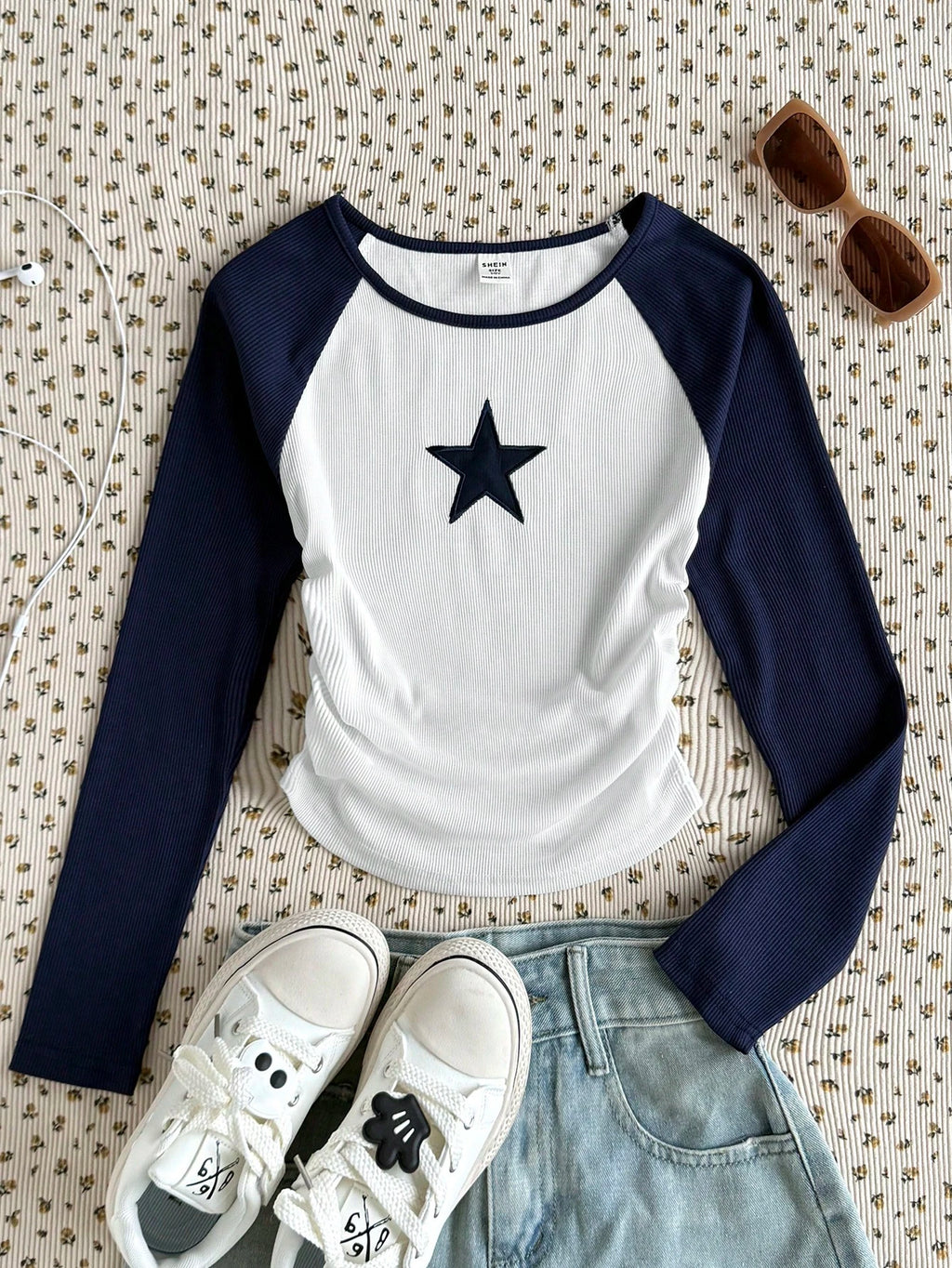 Star Print Reglan Tee Fs