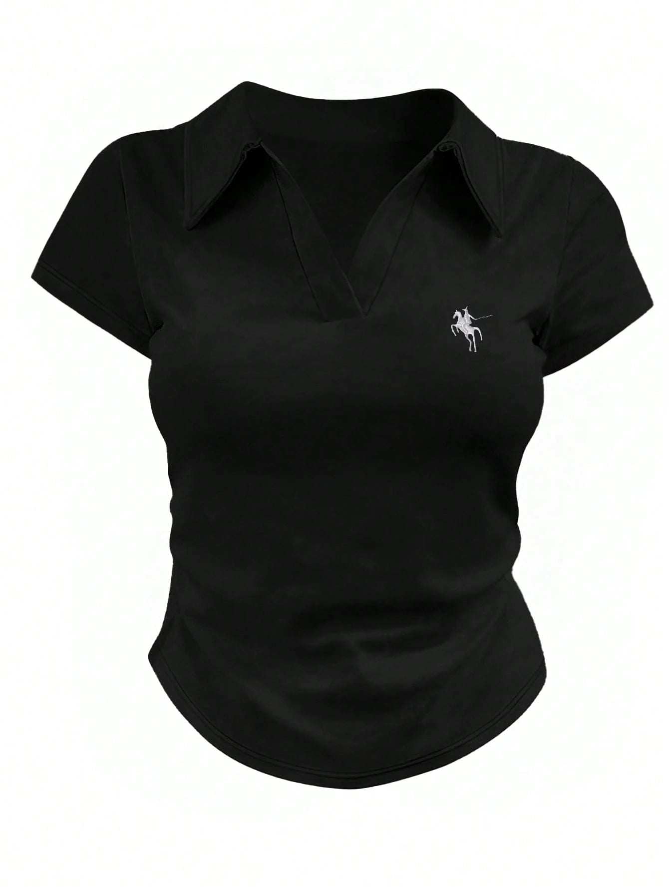 V Polo Side Elastic Polo Print