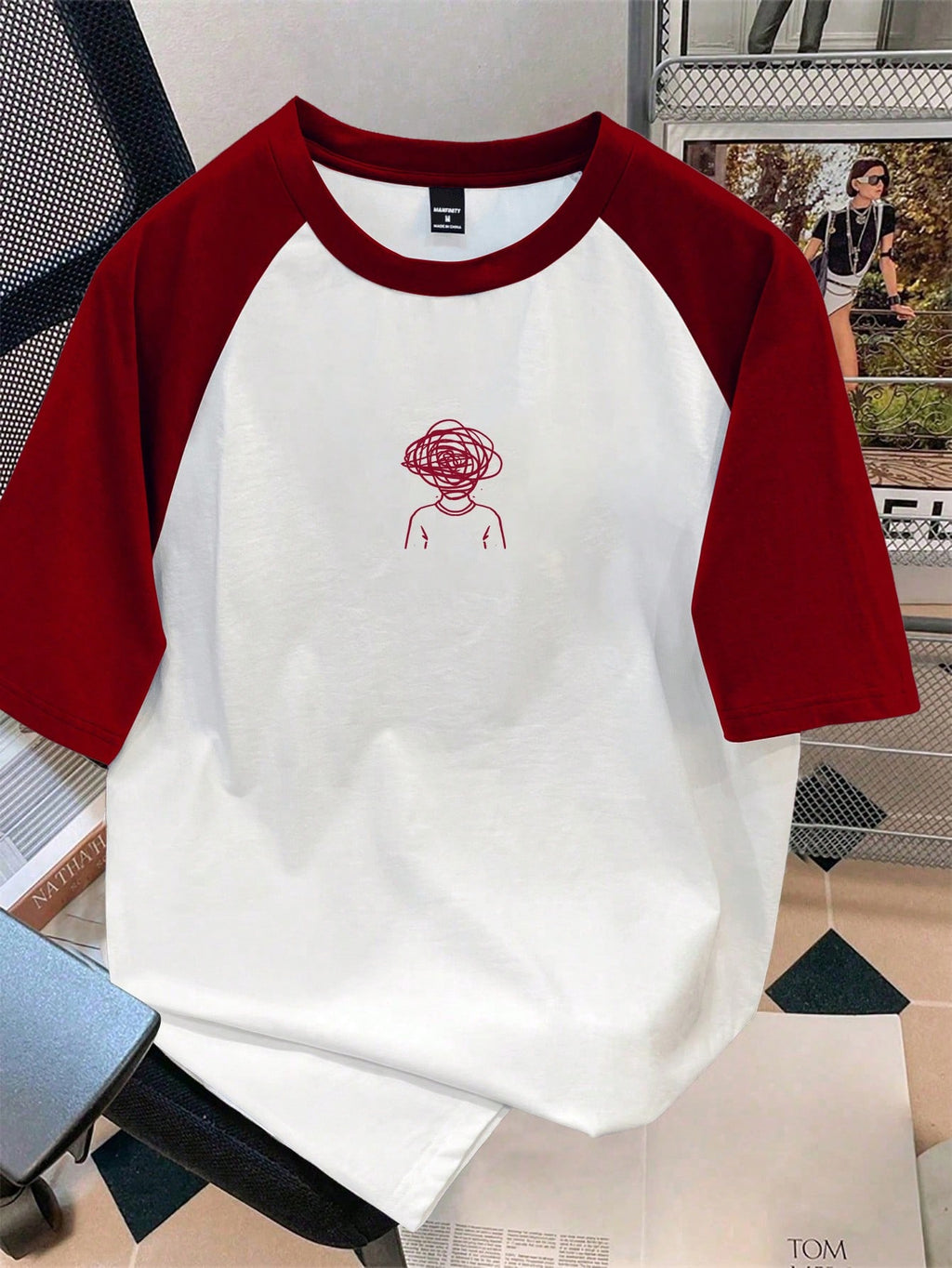Reglan Oversized Tee HS (Scribble Face Print)