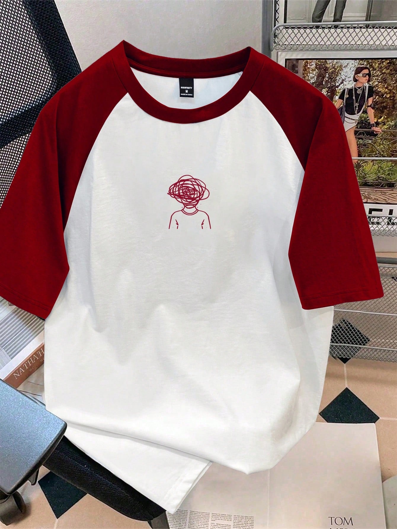 Reglan Oversized Tee HS (Scribble Face Print)