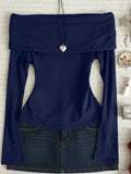 Fold Over Off Shoulder Tee Fs