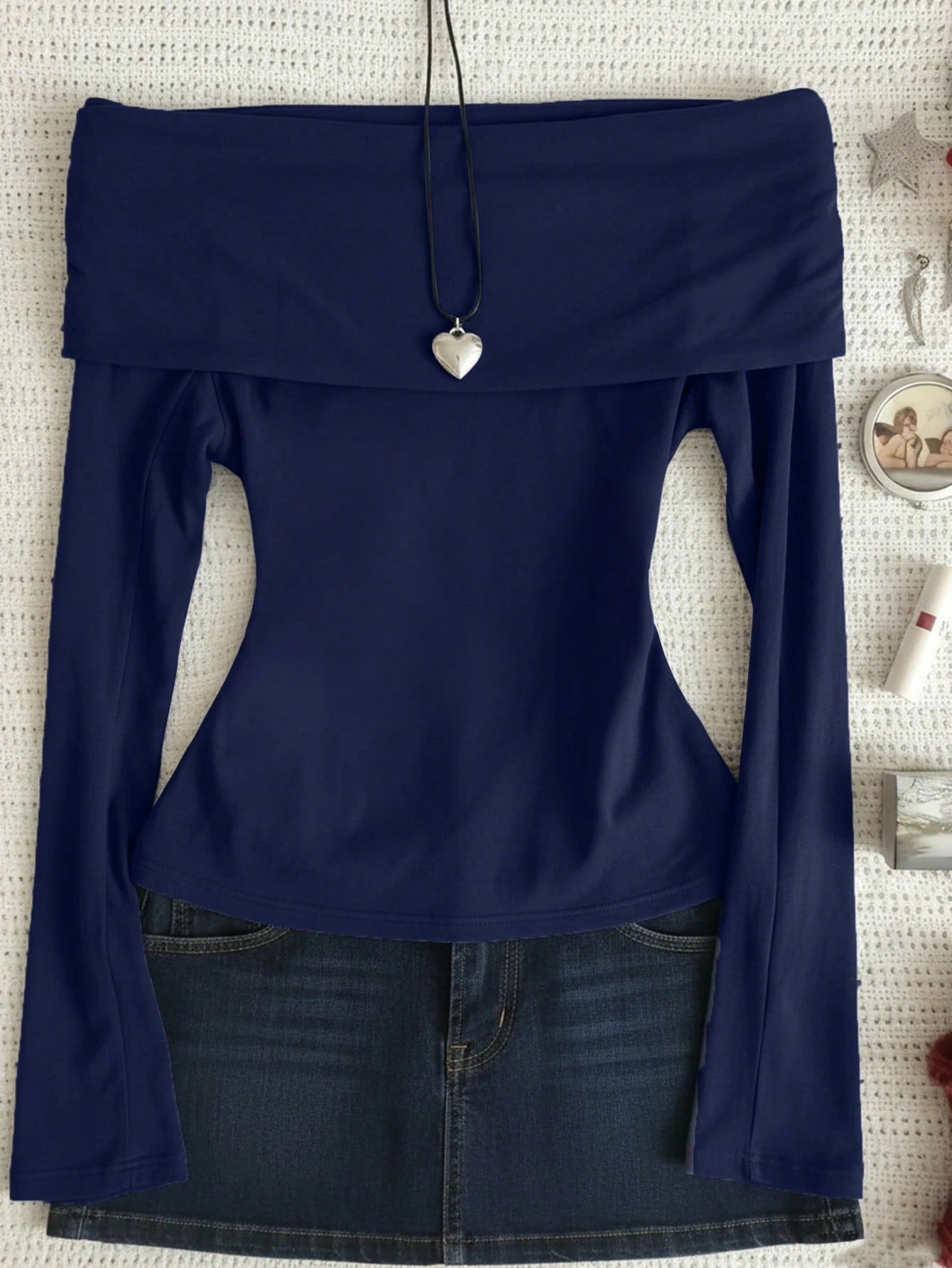 Fold Over Off Shoulder Tee Fs