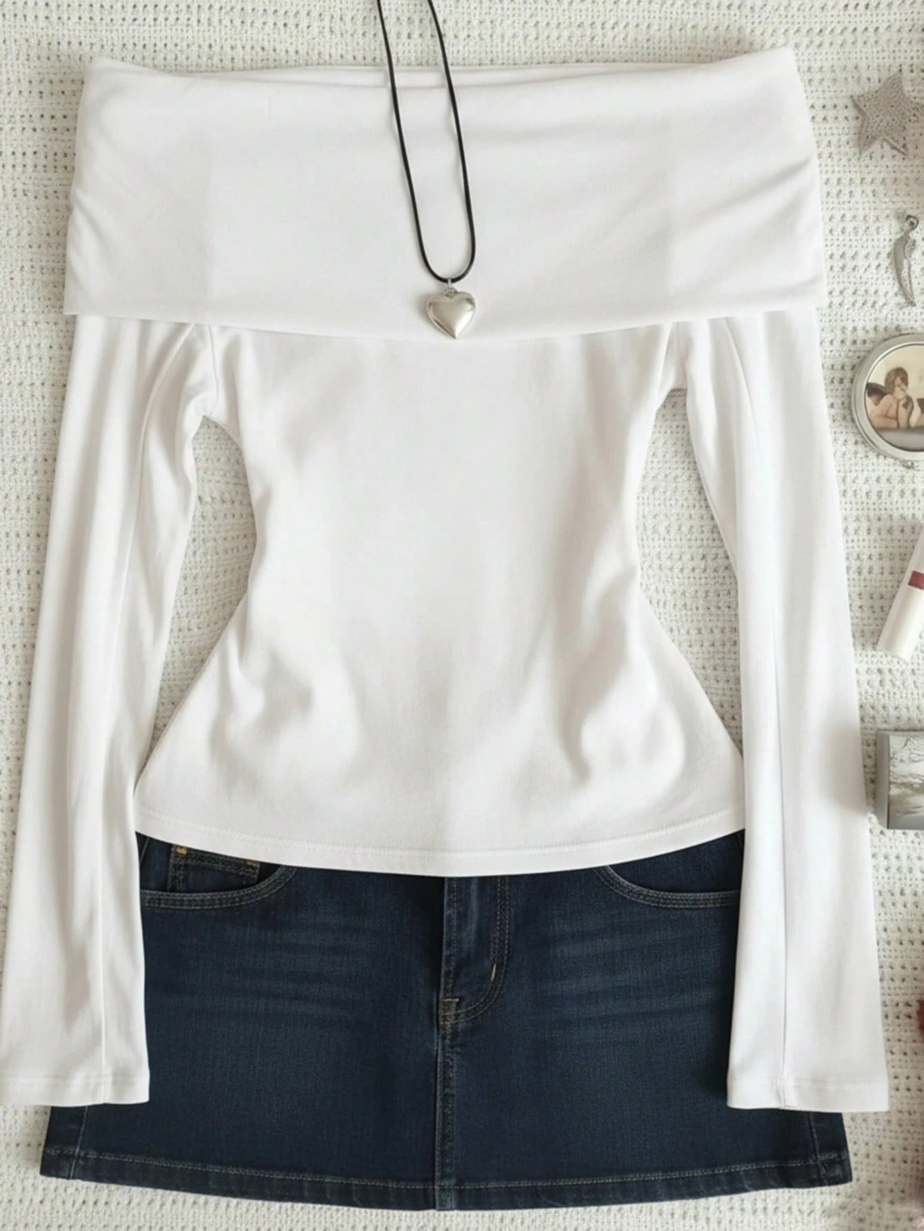 Fold Over Off Shoulder Tee Fs