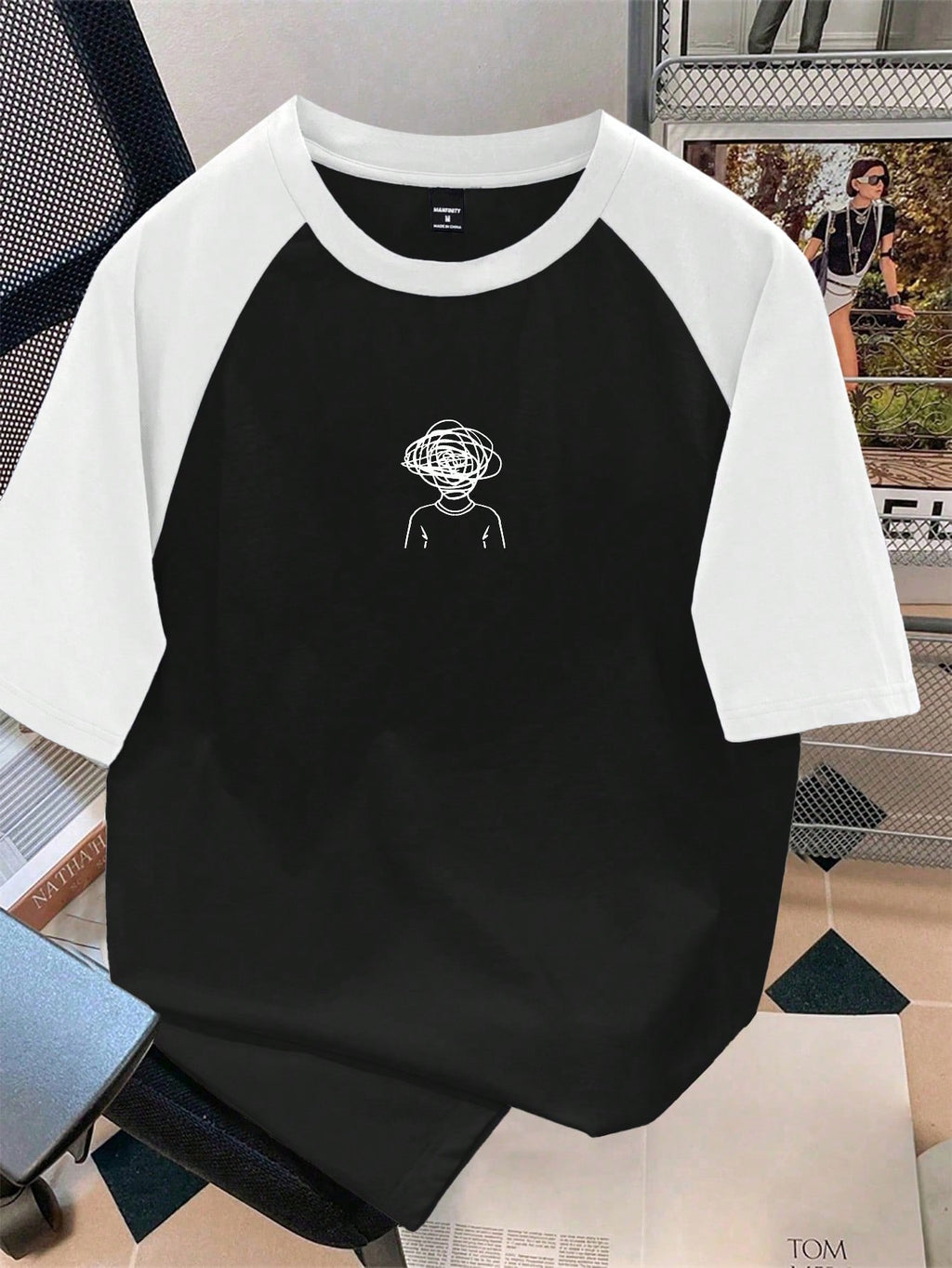Reglan Oversized Tee HS (Scribble Face Print)