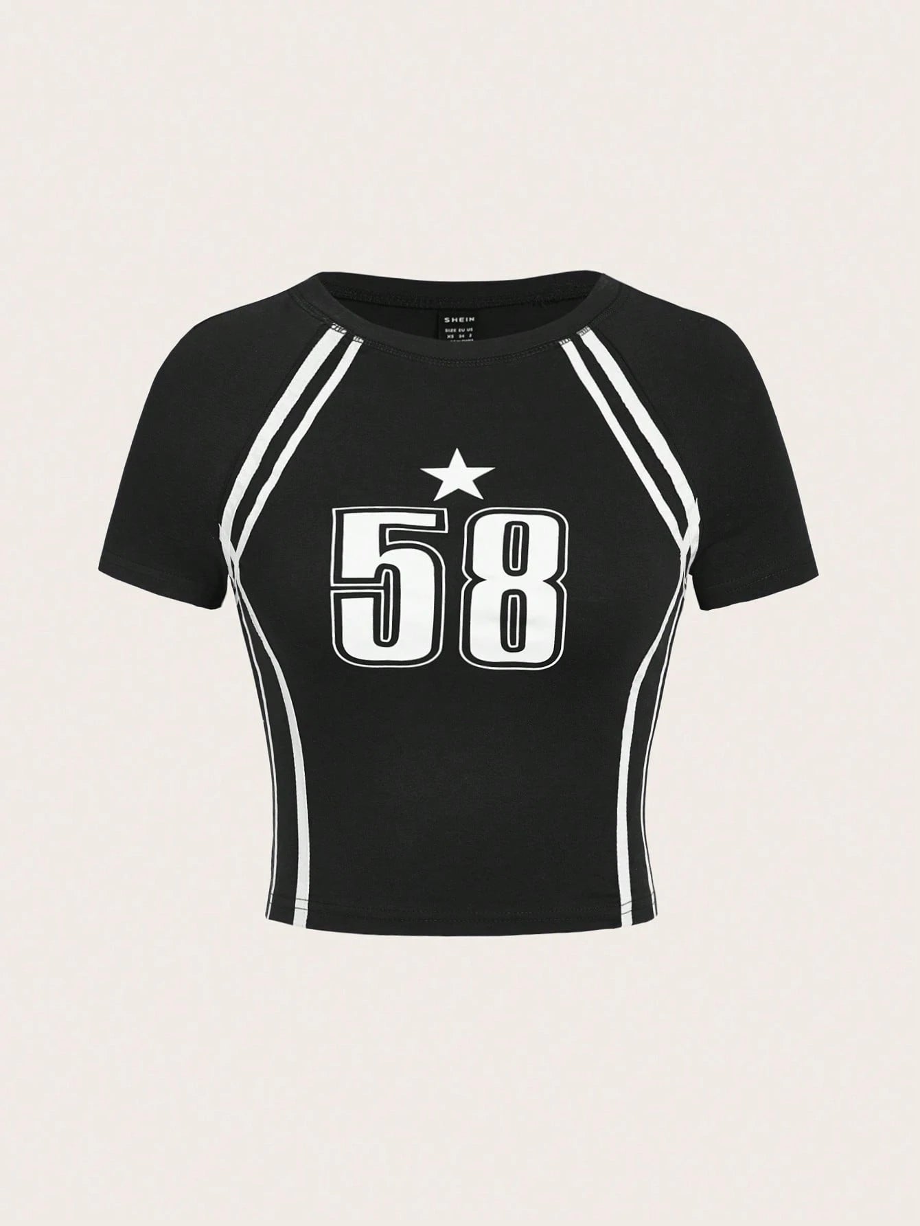 Round Neck Stripes Tee 58 Star Print