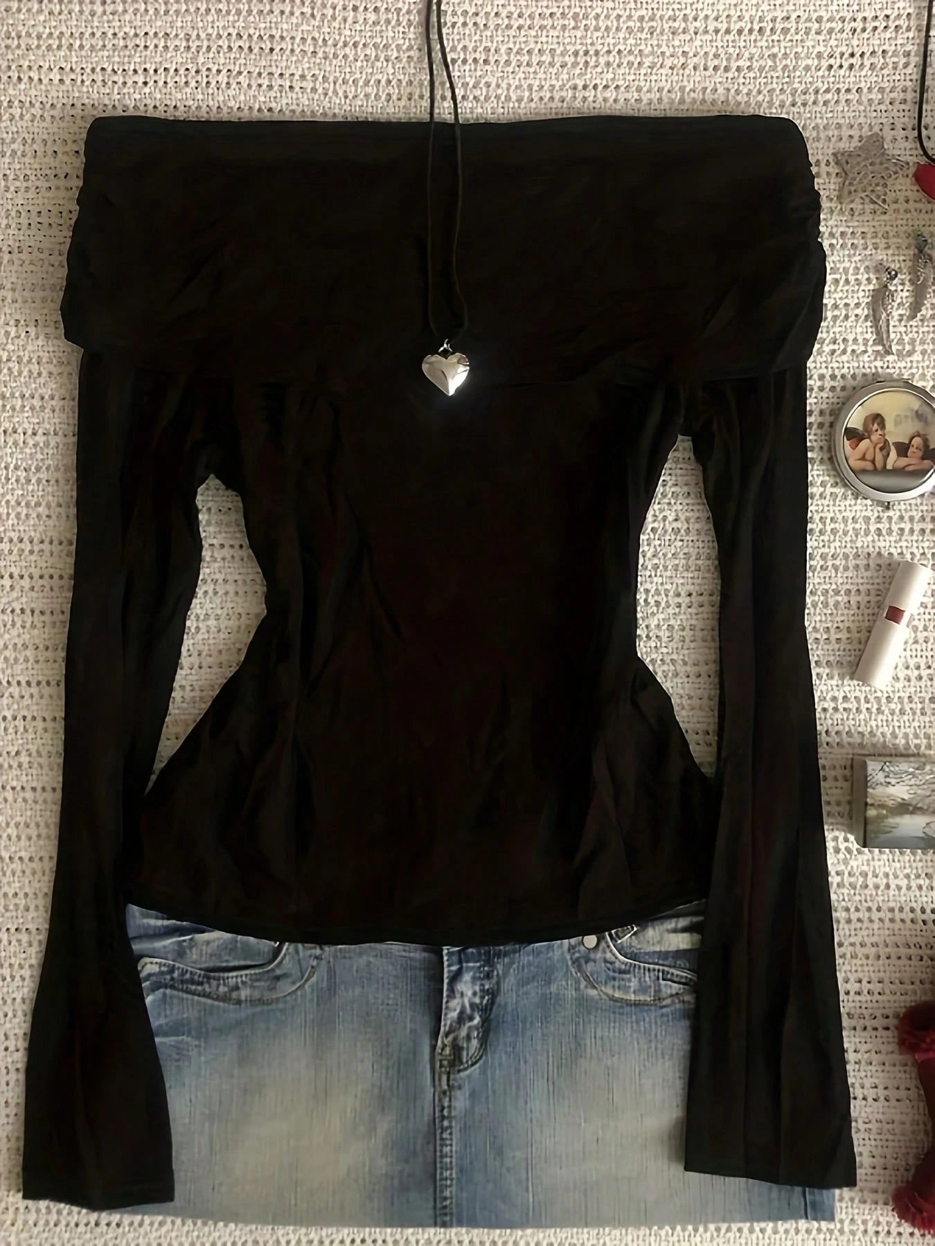 Fold Over Off Shoulder Tee Fs