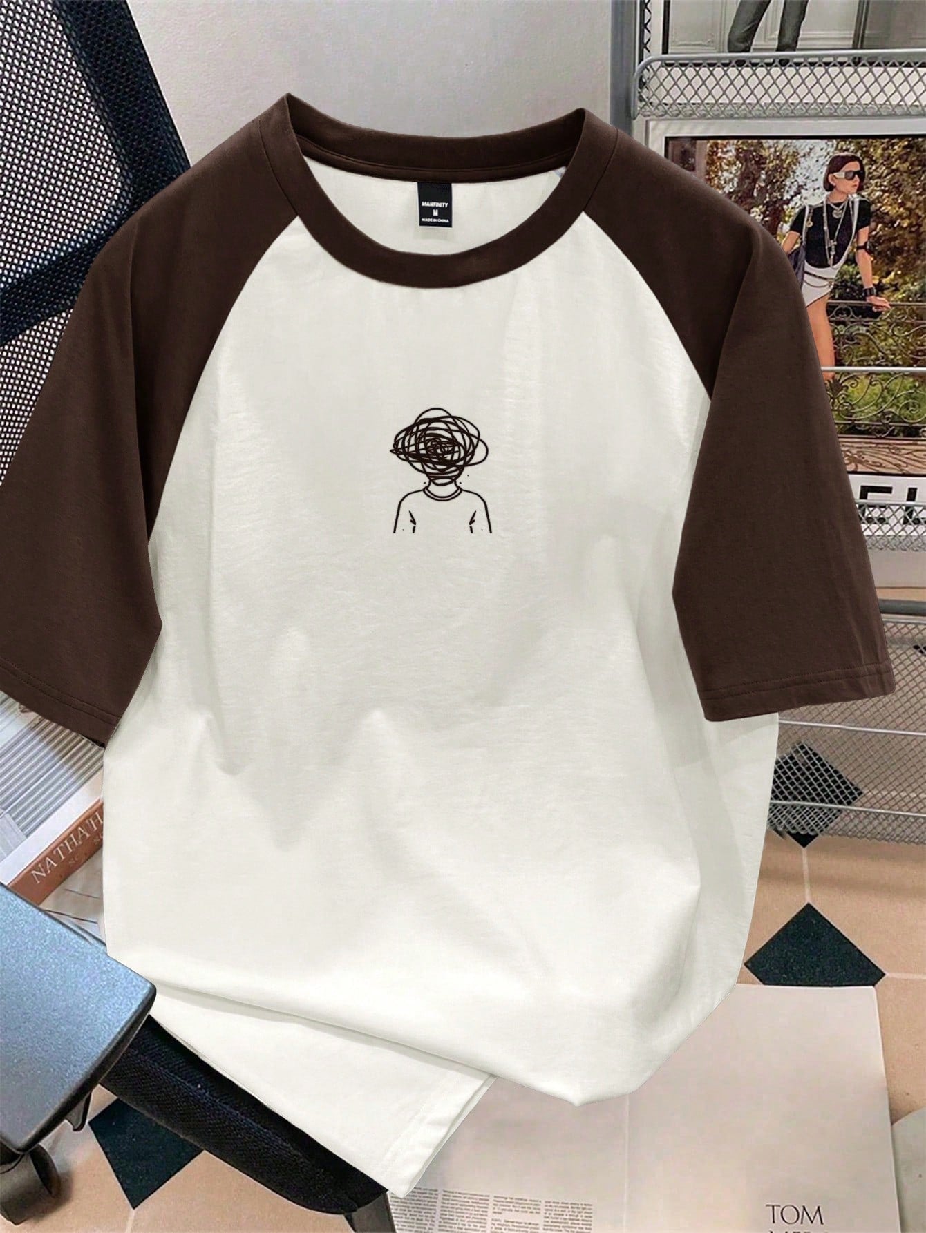 Reglan Oversized Tee HS (Scribble Face Print)