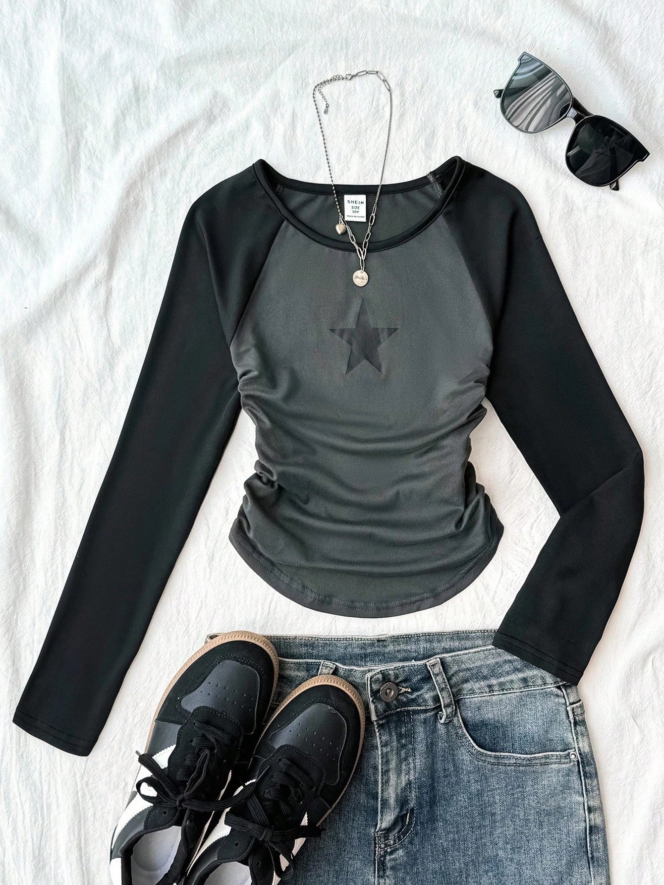 Star Print Reglan Tee Fs