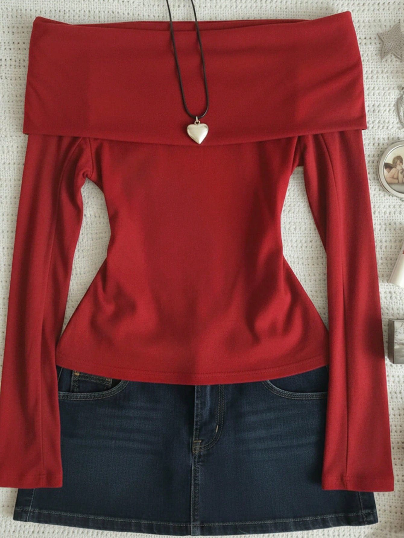 Fold Over Off Shoulder Tee Fs