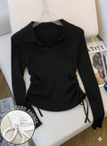 Rib V Polo Side Ruched FS