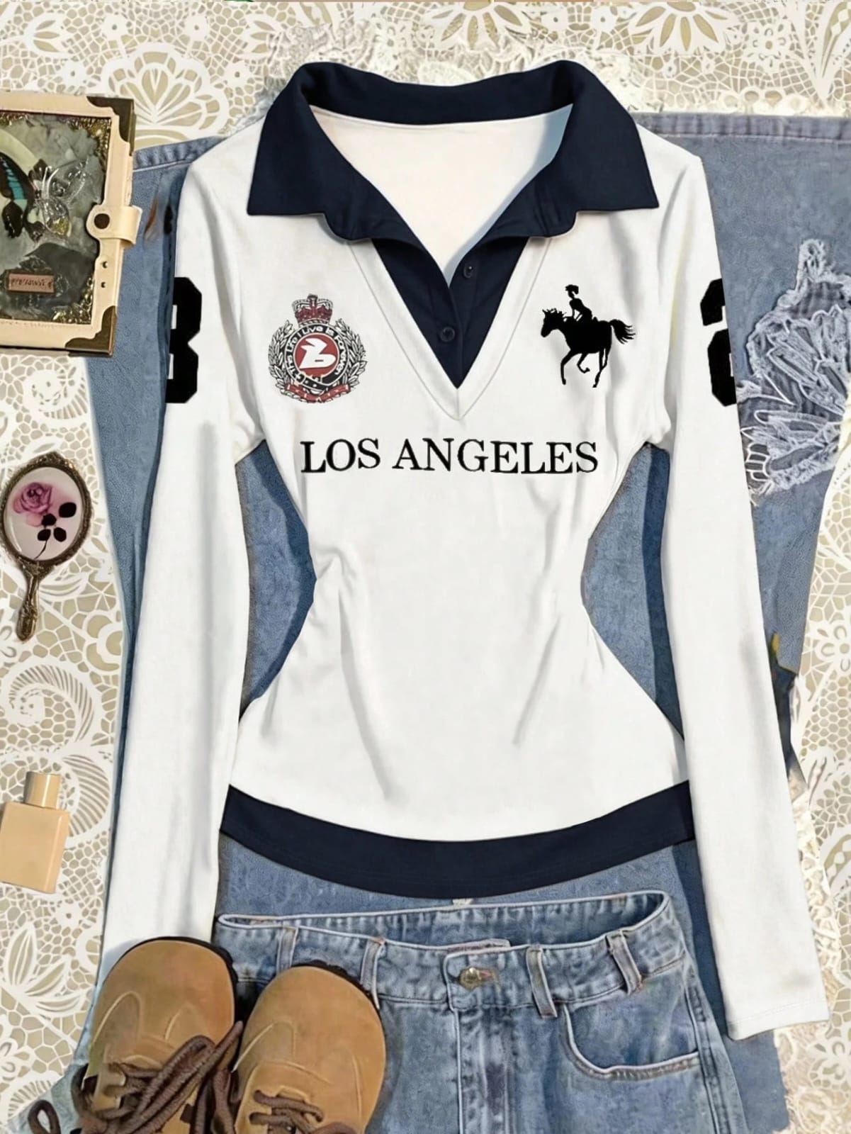 2 In 1 V Polo LA Print