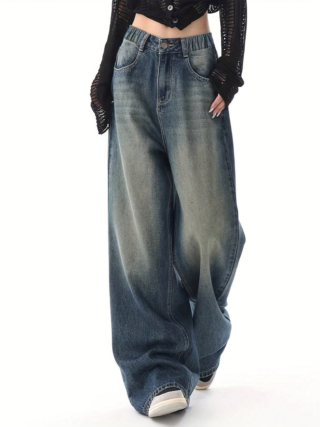 Vintage Faded Wide Leg Jeans