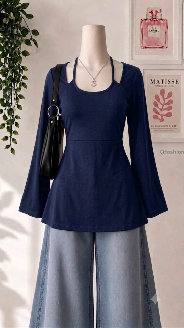 Dual Strap Flare Sleeves Top