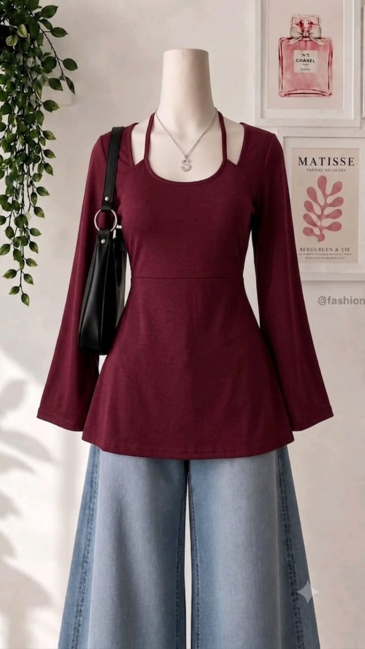 Dual Strap Flare Sleeves Top